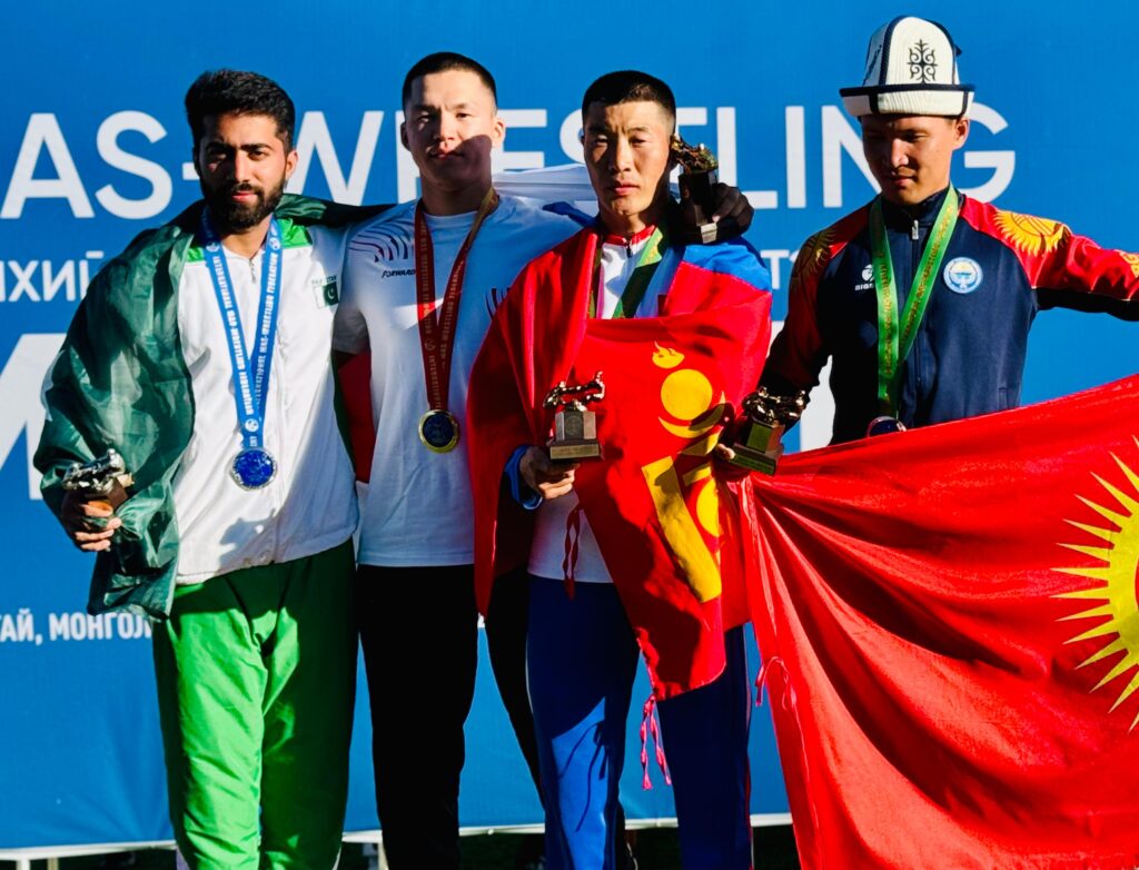 Usama Butt with Wrestling Champions at the Mas Wresting Championship