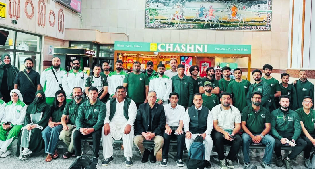Pakistan Contingent at Allama Iqbal International Airport, Lahore
