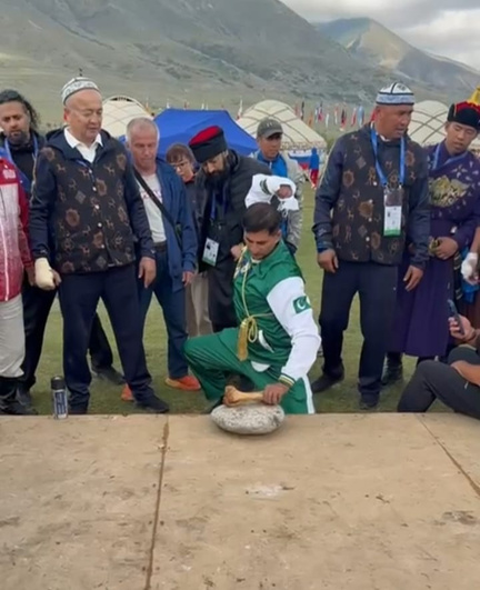 Pakistani athlete competing in the Breaking Bone Game